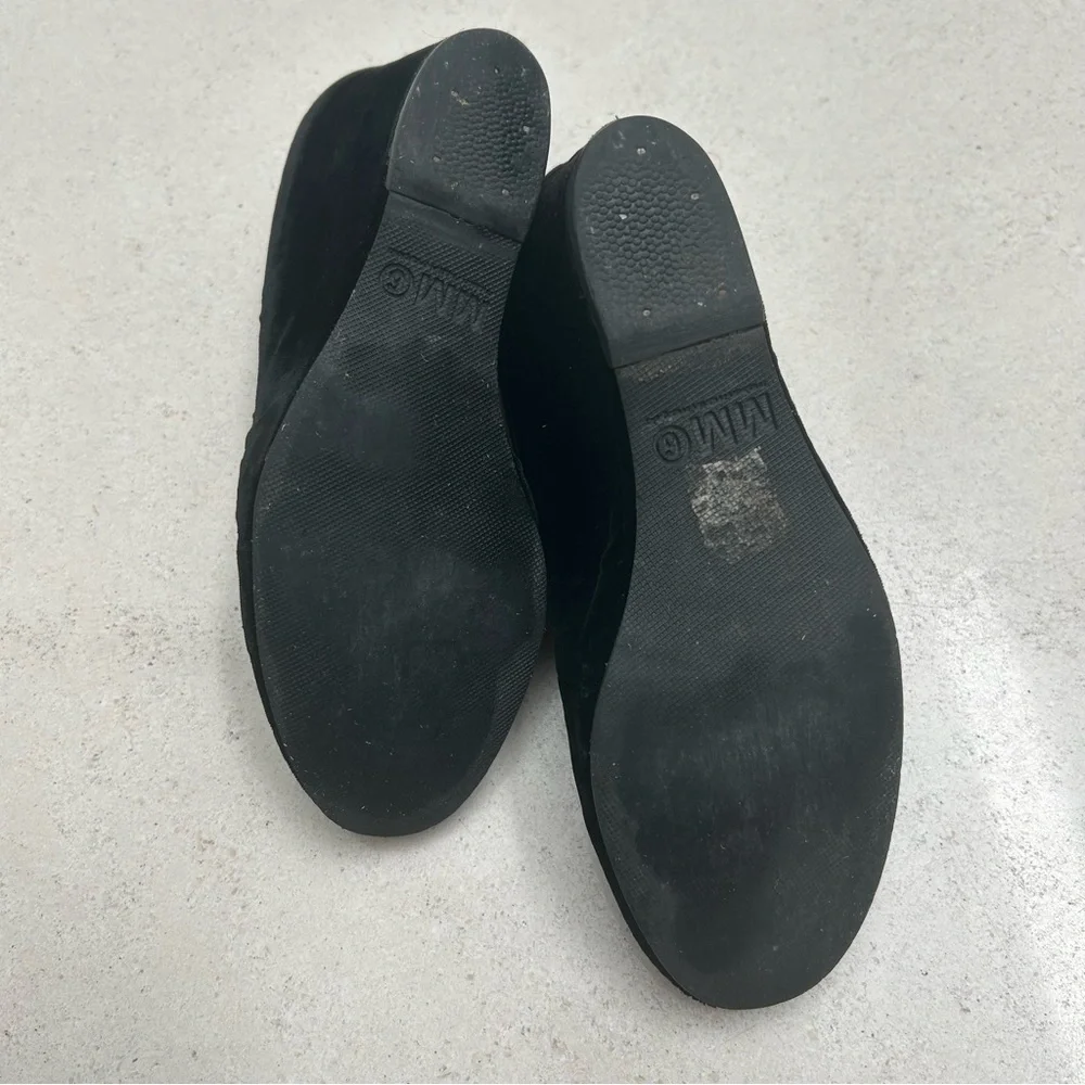 MM6 Martin Margiela Black Ostrich Embossed Velvet Wedge Shoes - Picture 10 of 12